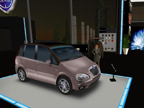 The Lancia showroom in Second Life